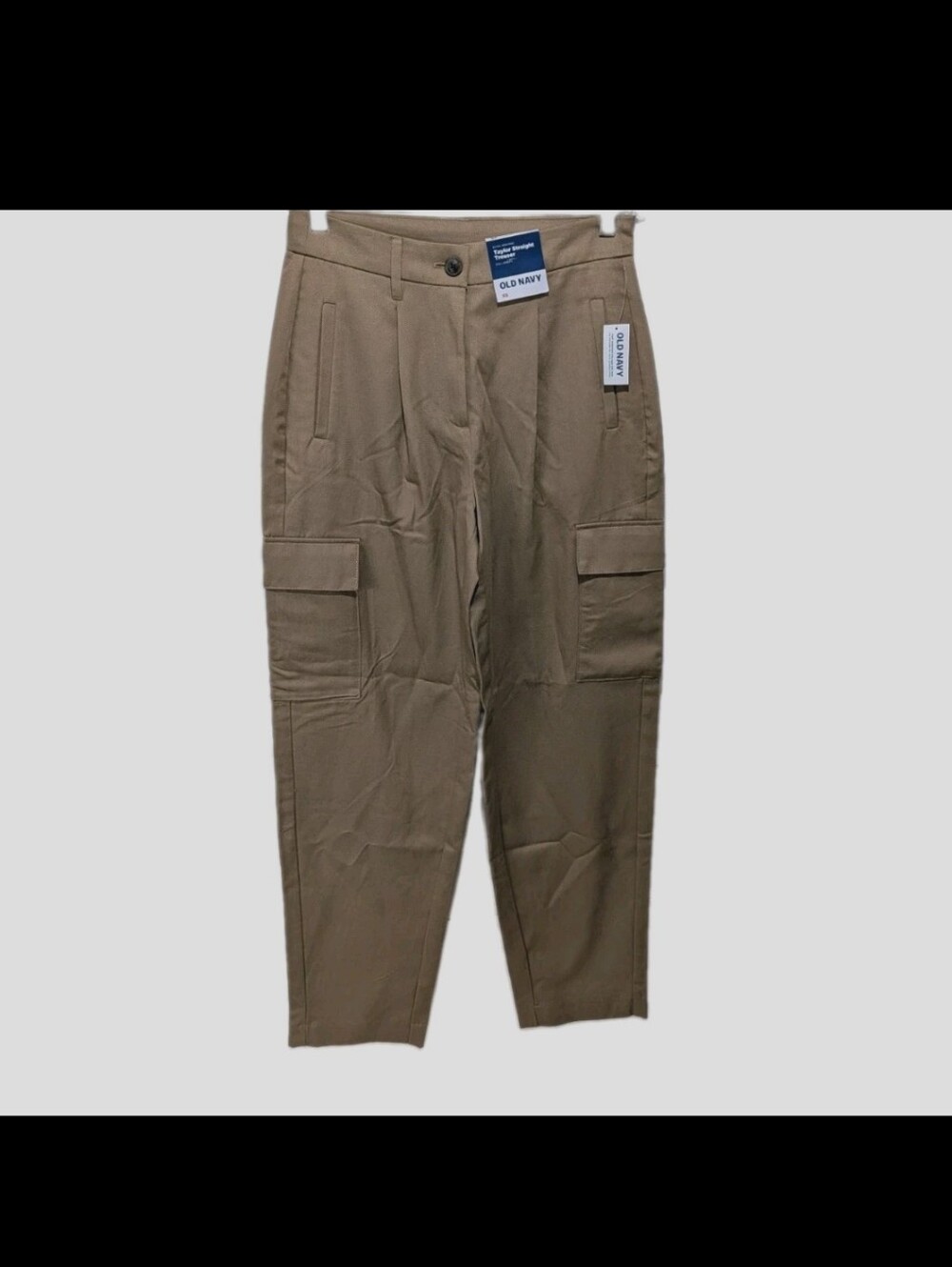 NWT Old Navy Taylor Straight Trousers XS Cargo Pleated Granola Neutral #1111 - Picture 13 of 13